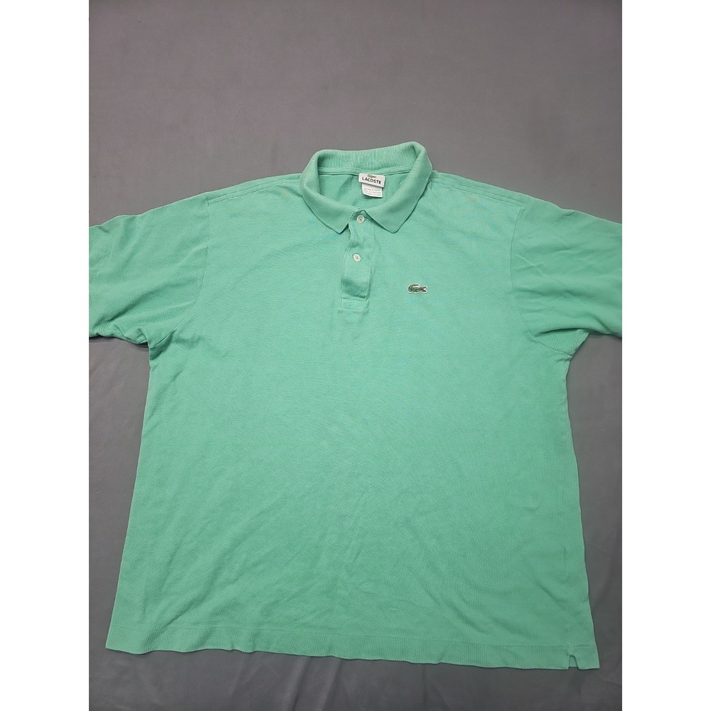Lacoste Men's Polo Size 7 Large Light Green Classic Fit Cotton